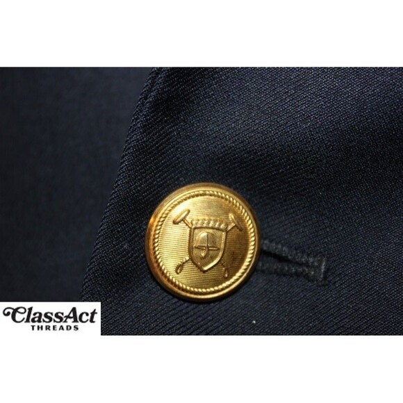 Lauren Ralph Lauren 100% Wool Blazer Mens Navy Blue 2 Gold Buttons Classic 42L - Picture 7 of 10